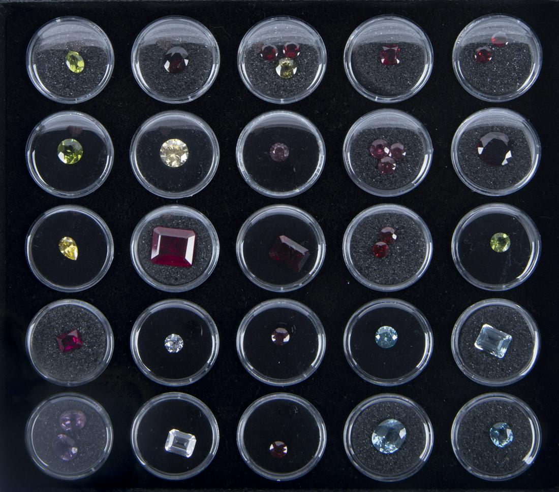 Display Case of 31 Gemstones (1 of 2)