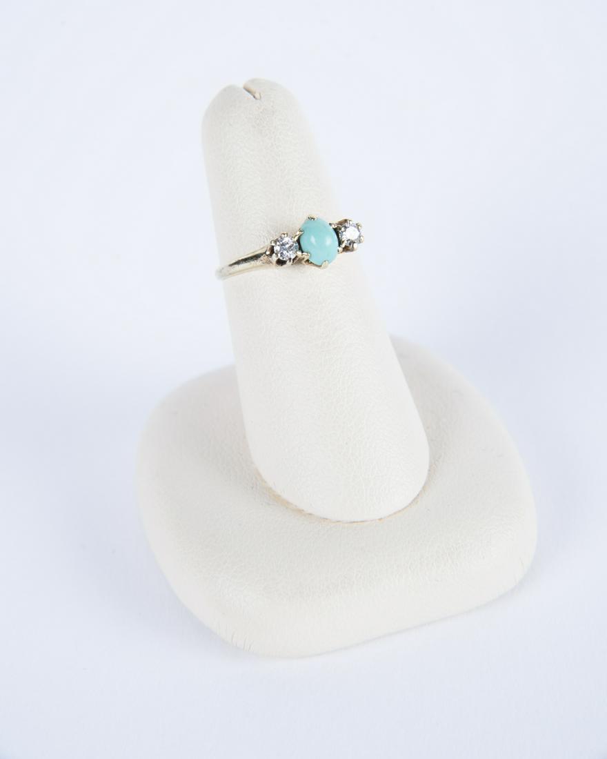 14k Yellow Gold Turquoise and Diamond Ring (1 of 4)
