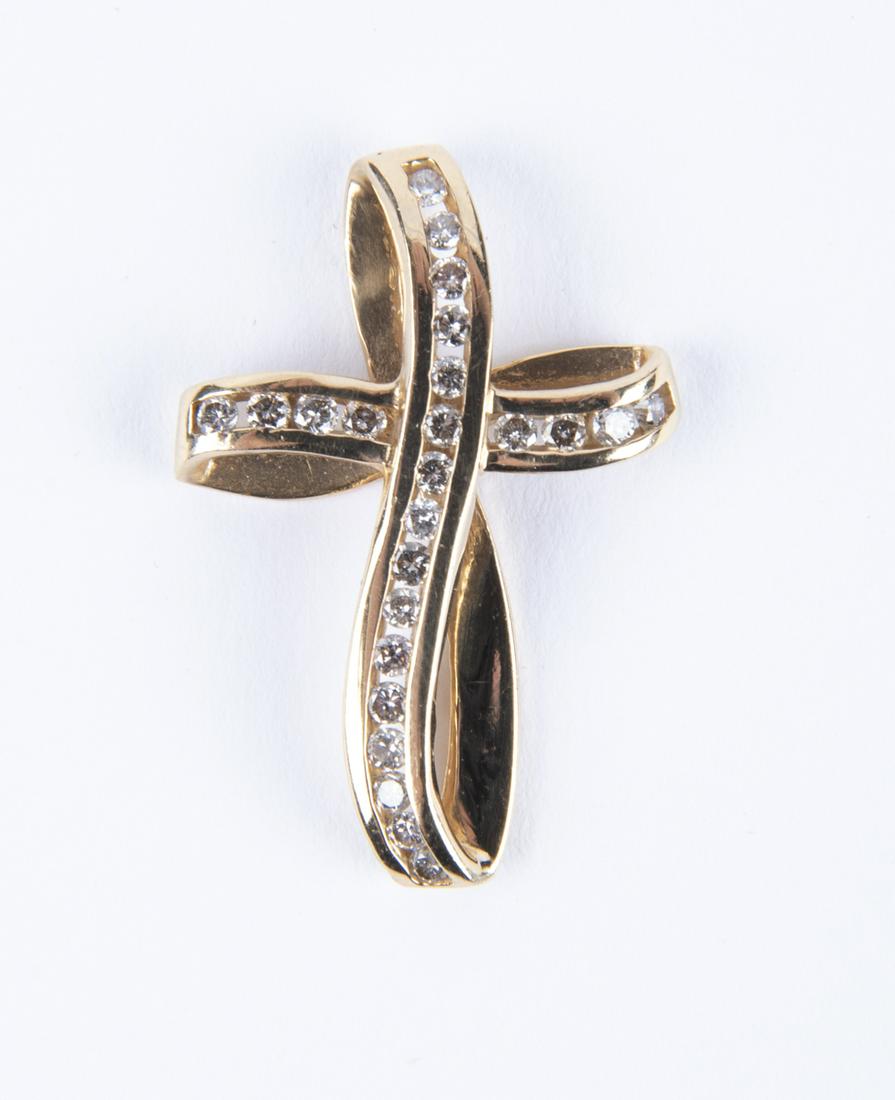 14k and Diamond Cross Pendant (1 of 2)