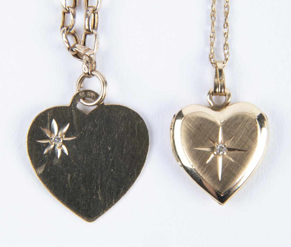 10k and 14k Diamond Heart Locket and Bracelet (1 of 2)