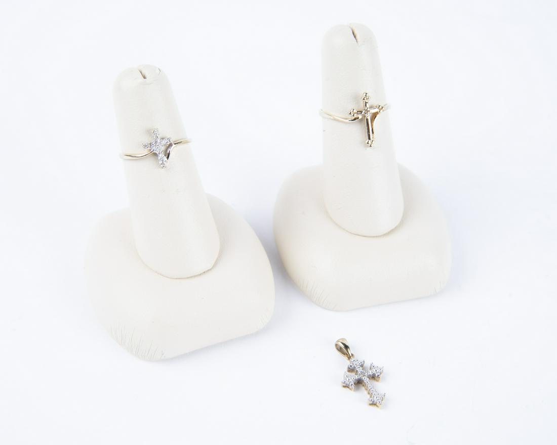 3 Pcs 10k and Diamond Cross Jewelry (1 of 2)