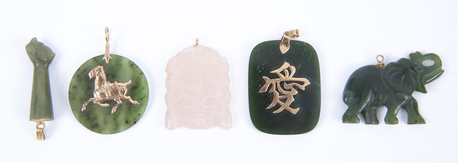 Five Jade Pendants incl Gold (1 of 1)