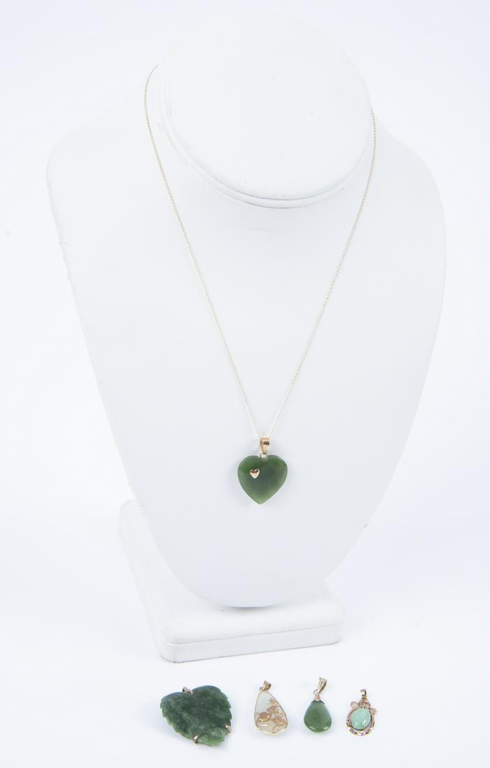 5 14k and Jade Pendants (1 of 2)