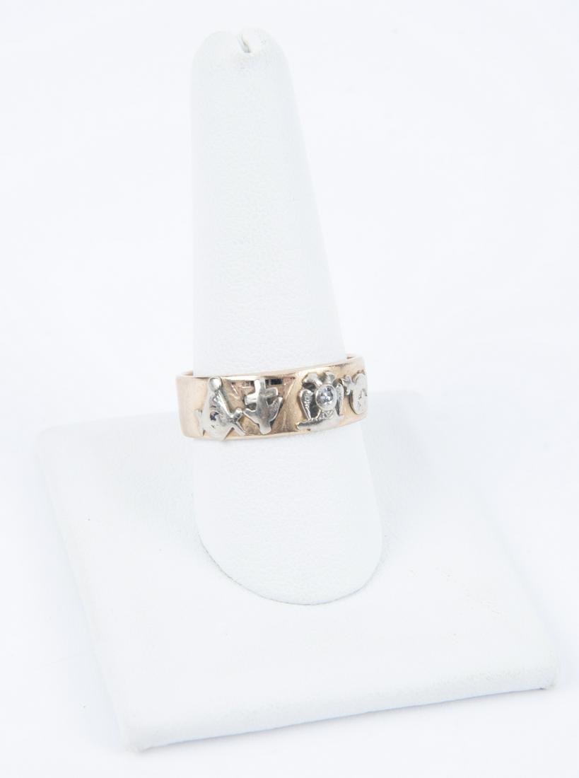 14k Masonic Diamond Ring (1 of 2)