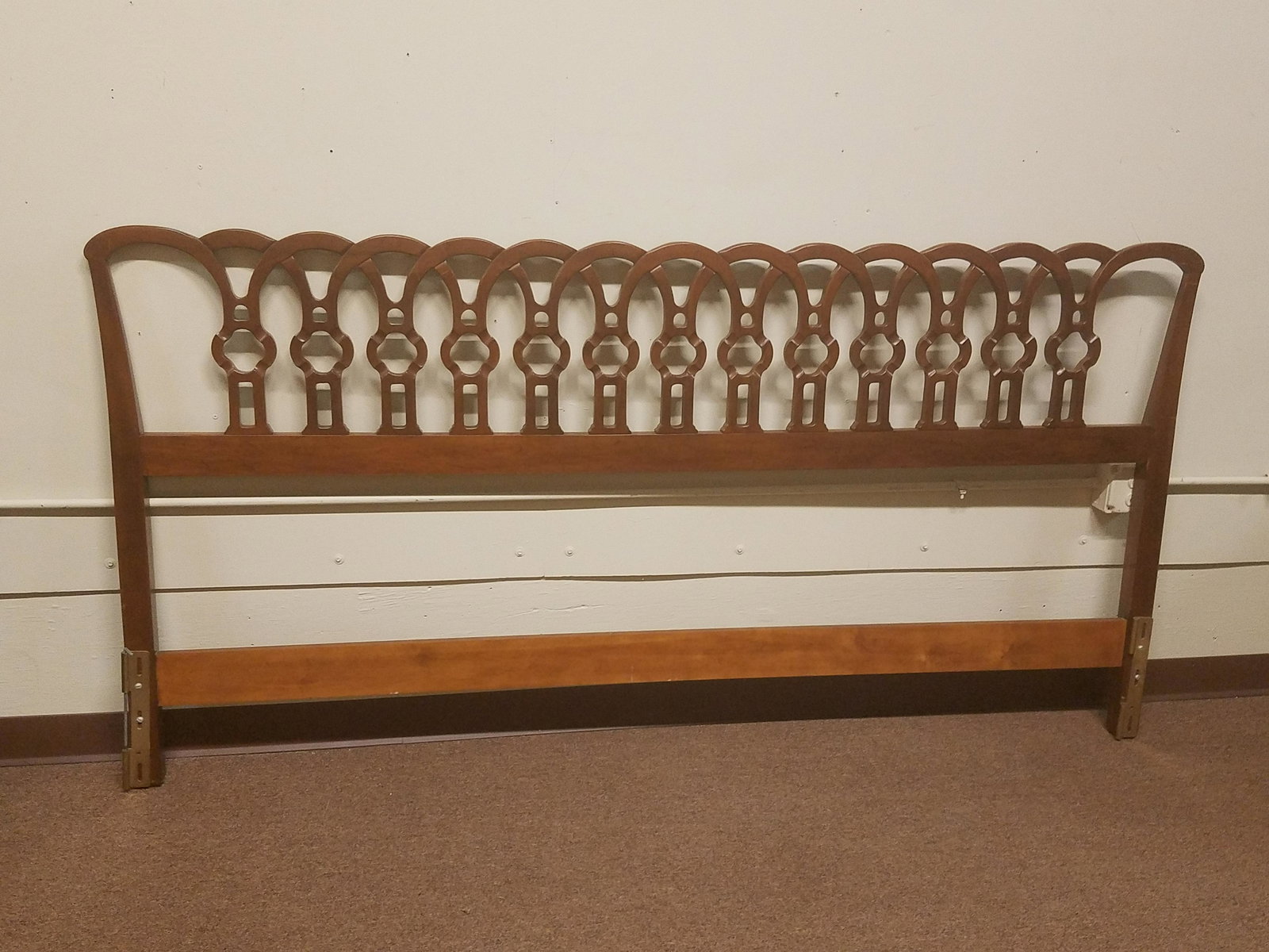 King Size Headboard: 80" wide X 78" long X 42" high. Headboard only. Mattress and box spring not included. Property of George Kennan's summer home located in East Berlin, PA.