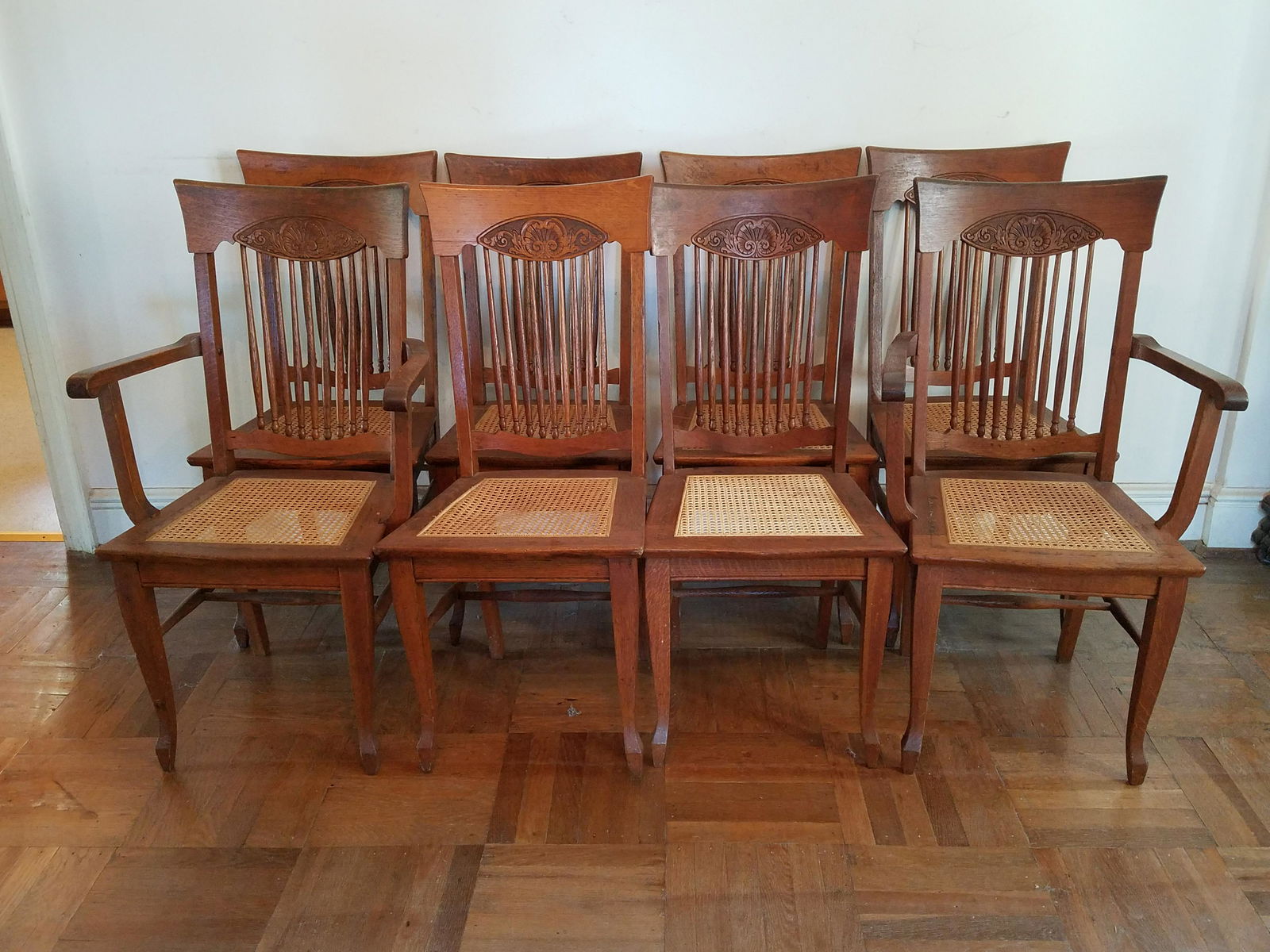 Set of 8 Cain Seated chairs (1 of 2)