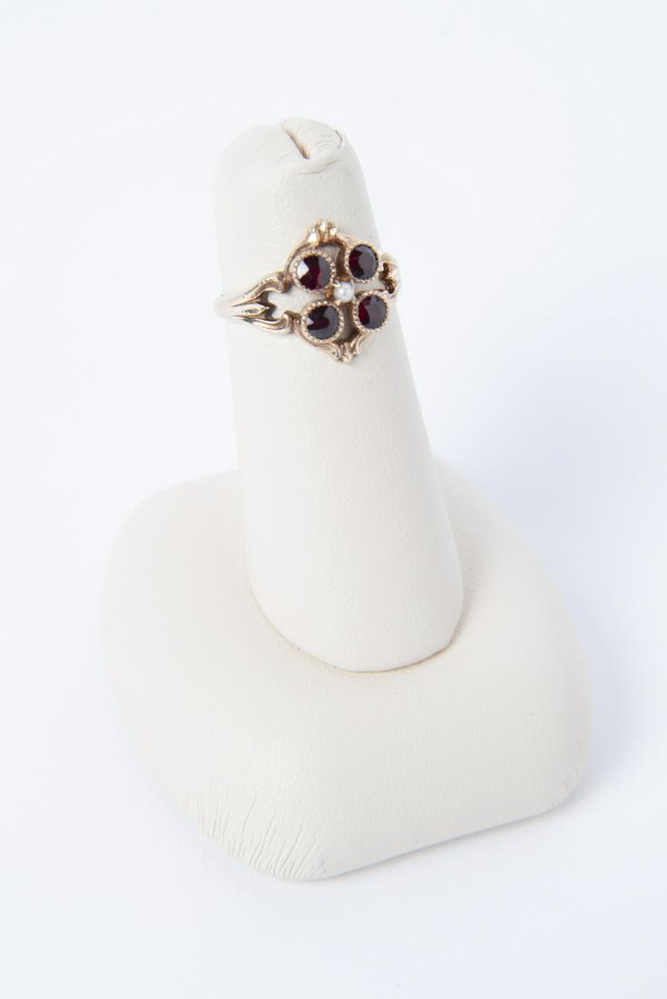 10k Victorian Garnet and Seed Pearl Ring (1 of 2)