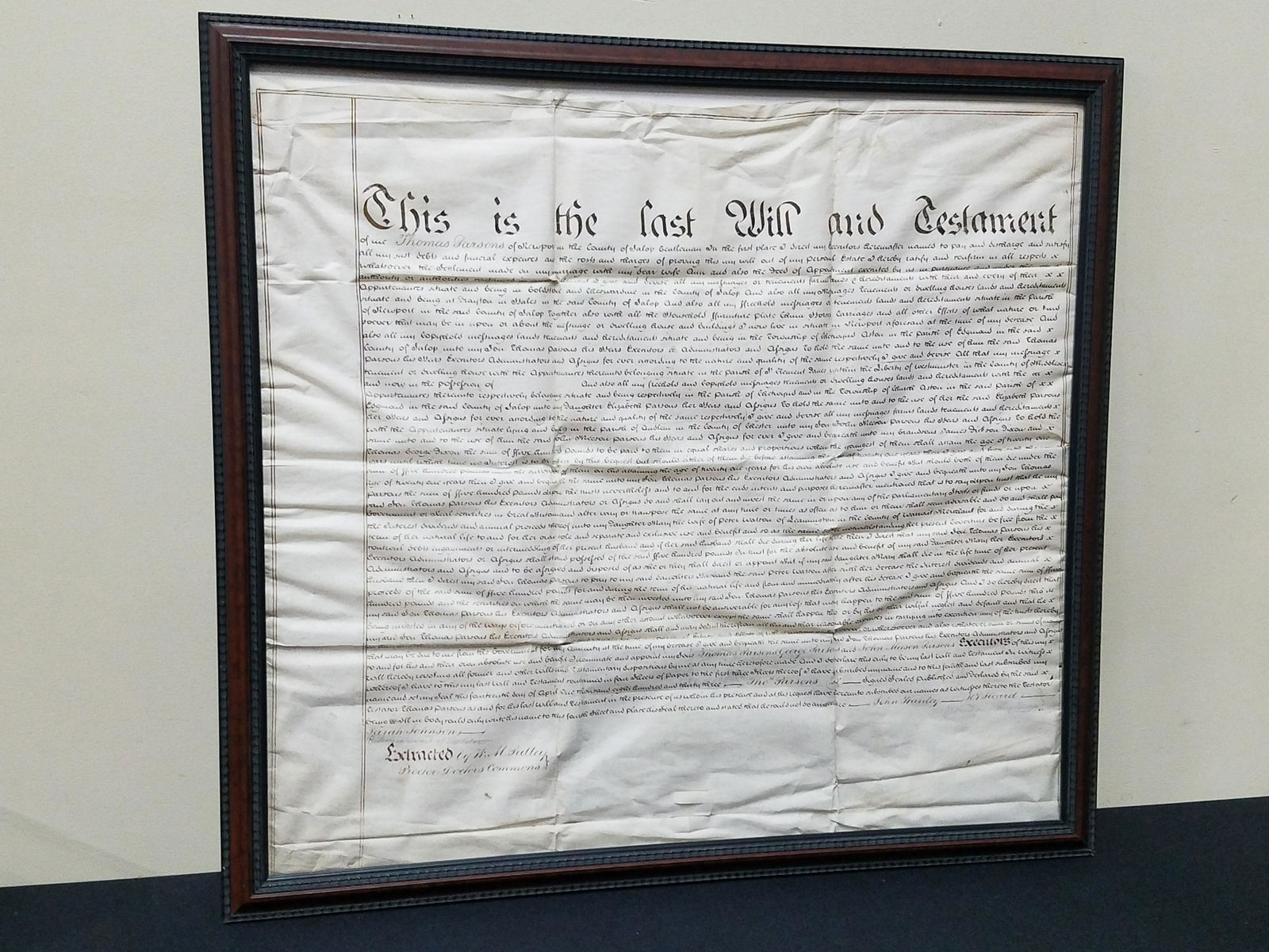 Thomas Parsons Last Will and Testament (1 of 5)