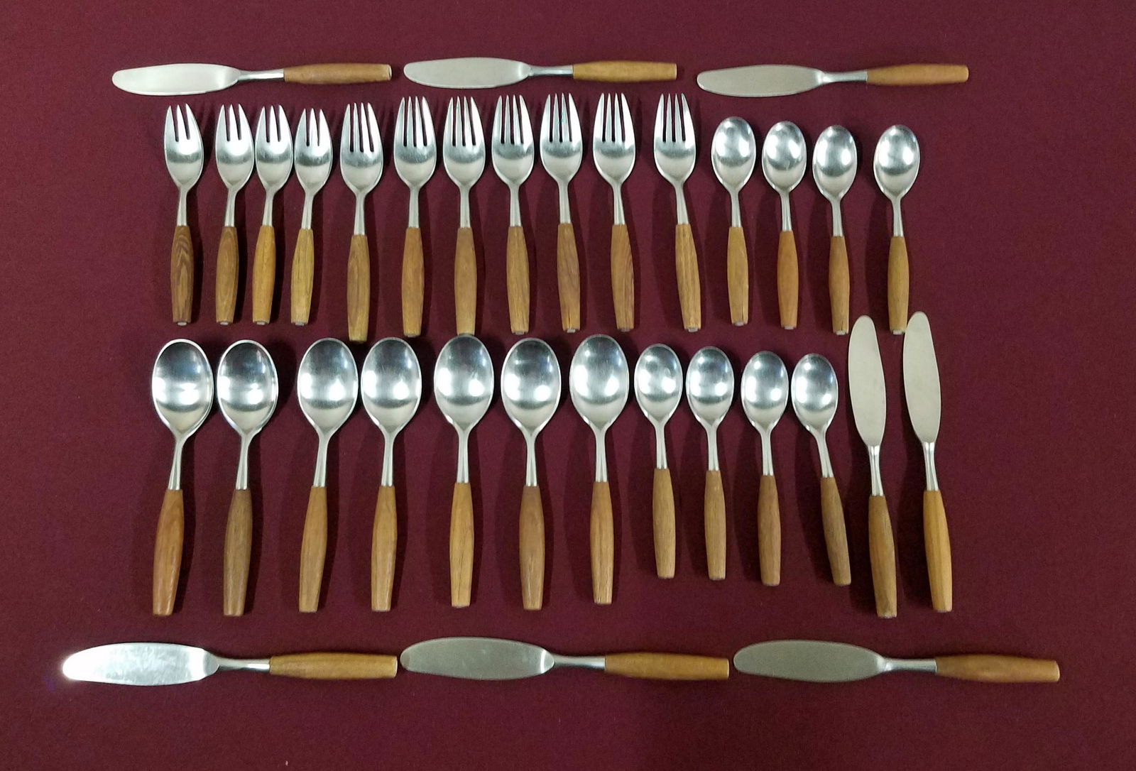 34 Pcs Dansk Wood Handled Flatware (1 of 2)