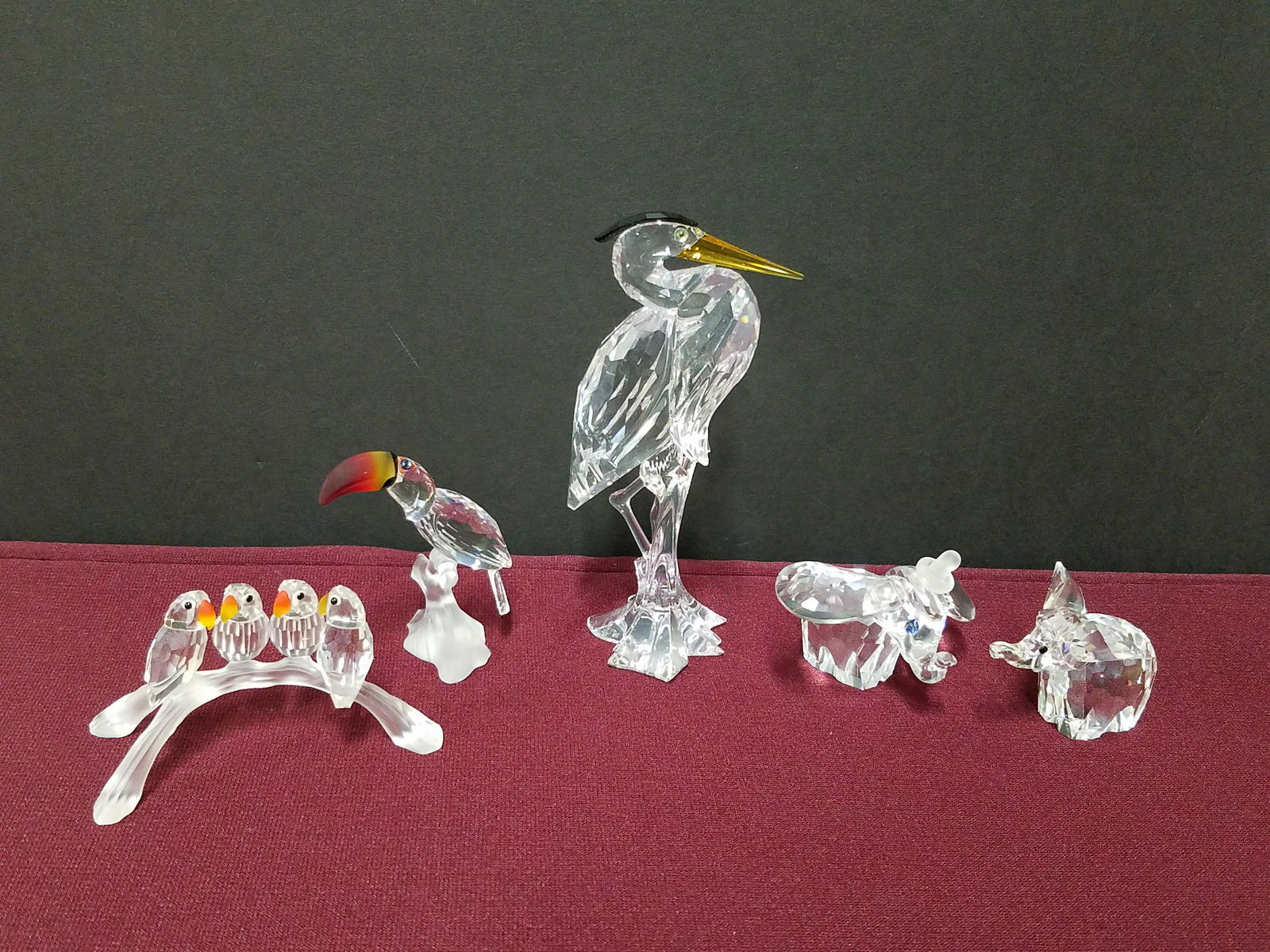 5 Pcs Swarovski Birds and Elephants incl Dumbo (1 of 7)