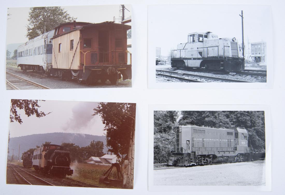 950+ Railroad Photographs Incl Diesel: DESCRIPTION: Archive of approximately 957 railroad photographs. 20th century. Black and white and color photographs. Includes diesel locomotives and close ups in various vistas. Includes East Broad To