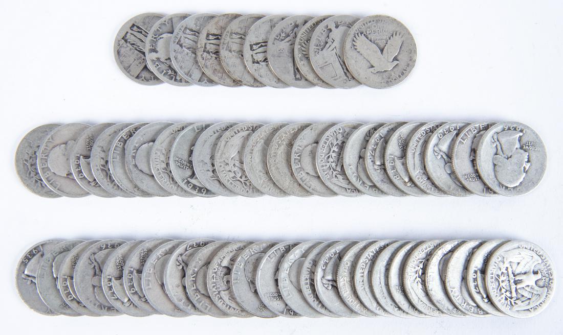 55 Standing Liberty and Washington Quarters (1 of 2)