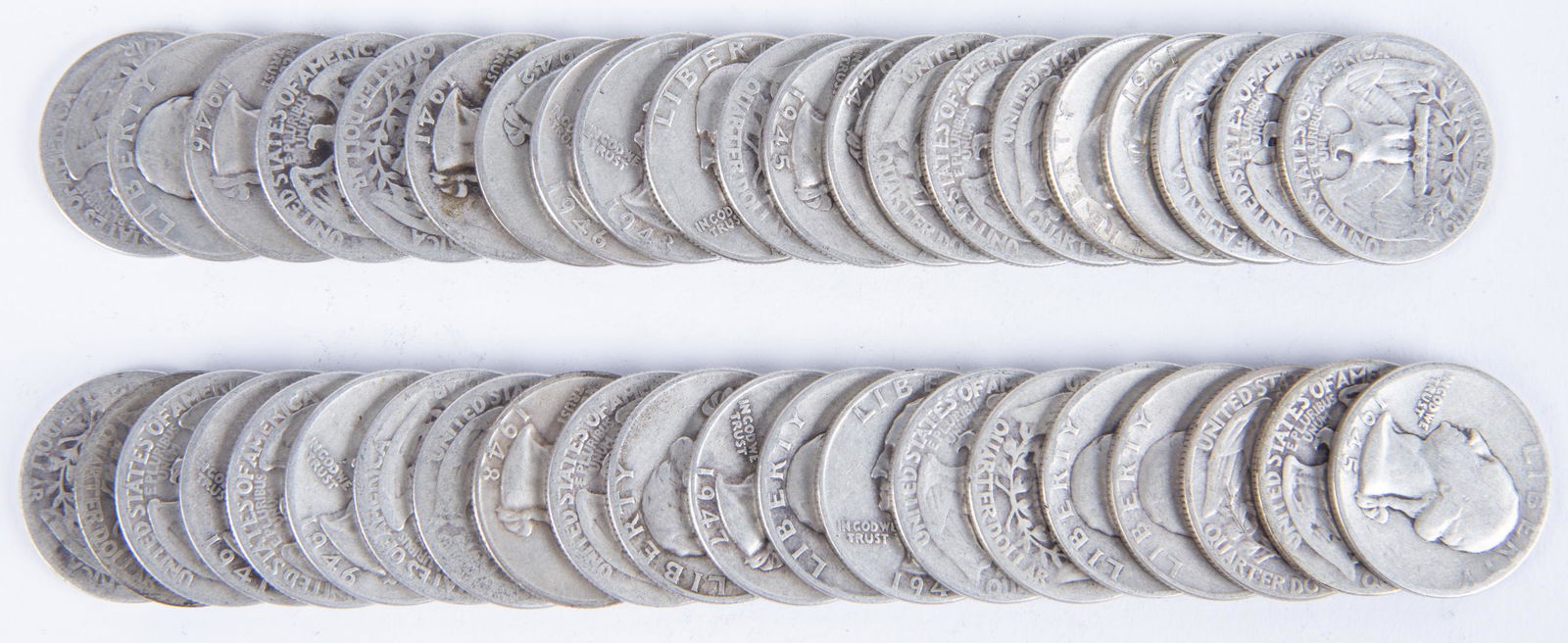 42 Washington Quarters 1940-1949 (1 of 2)