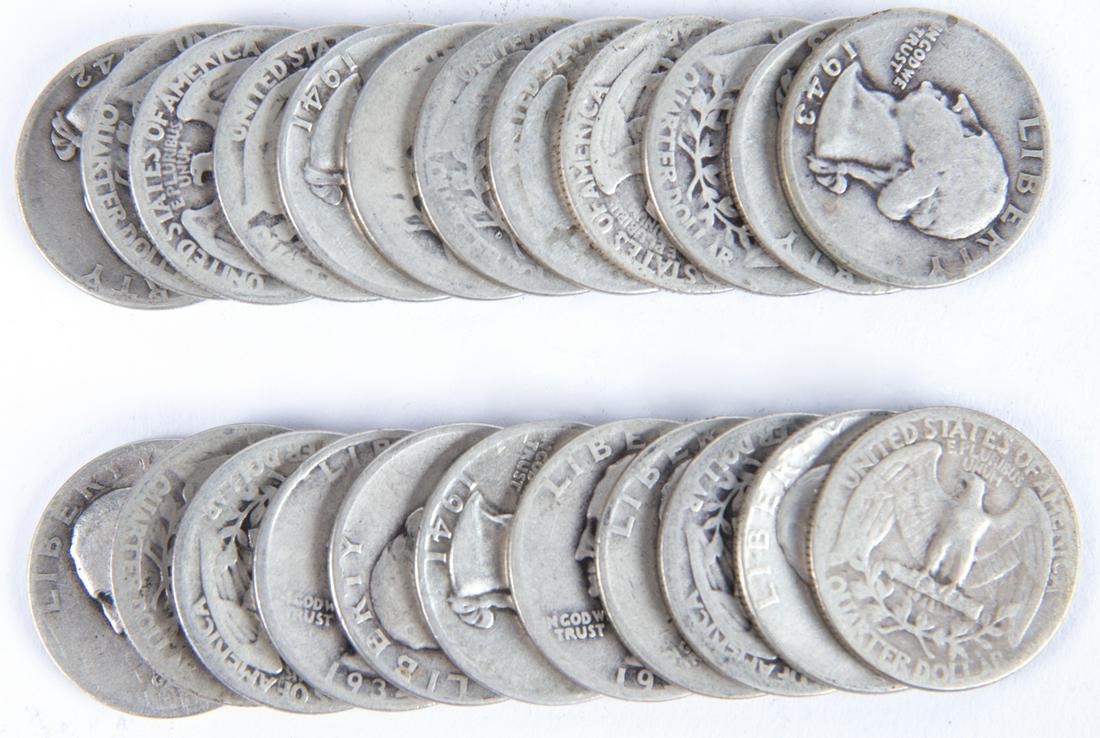23 Washington Quarters 1934-1946 (1 of 2)