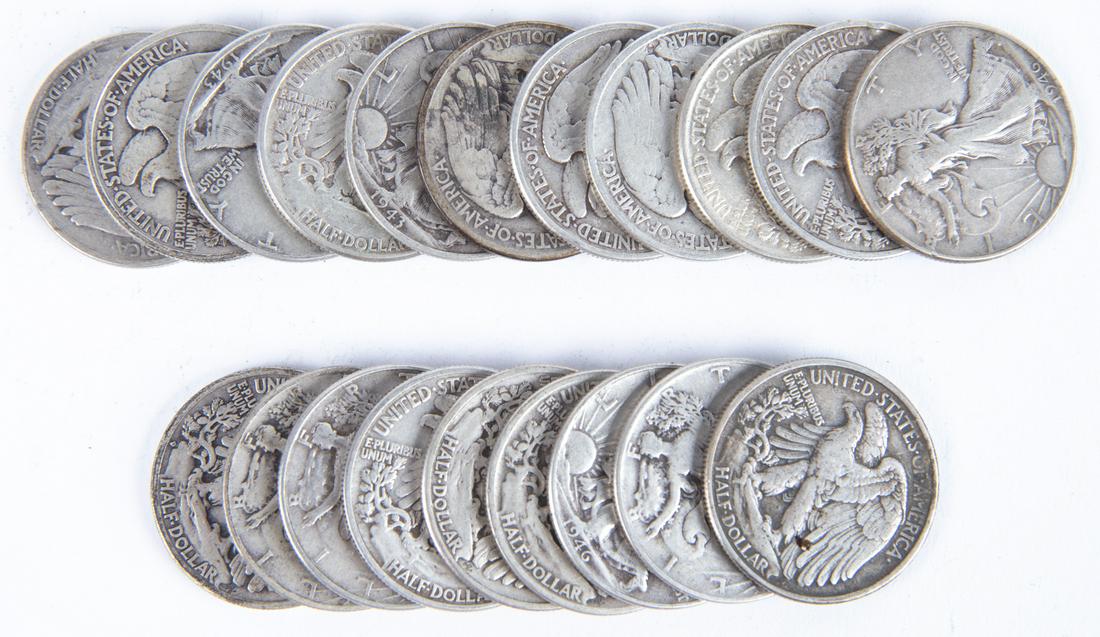 20 Walking Liberty Half Dollars 1940-1947 (1 of 2)