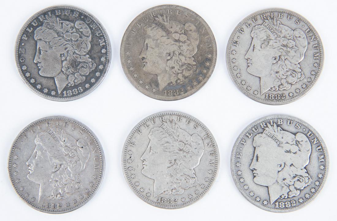 6 Morgan Silver Dollars (1 of 2)