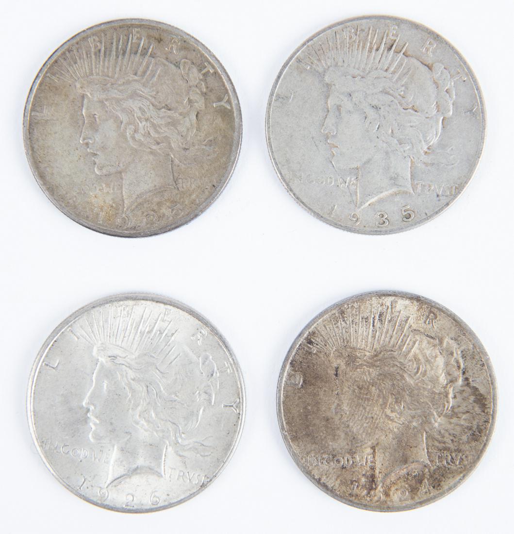 4 Peace Silver Dollars (1 of 2)
