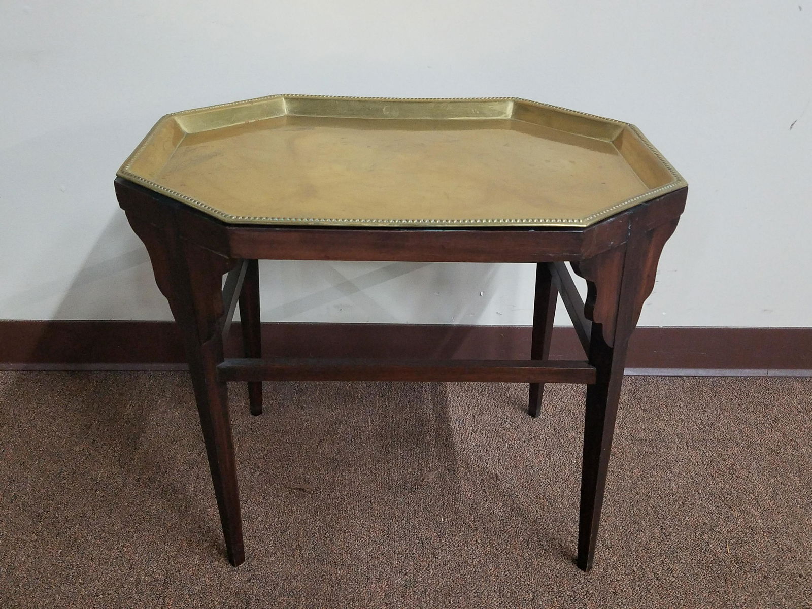 Tea Table with Brass Tray (1 of 4)