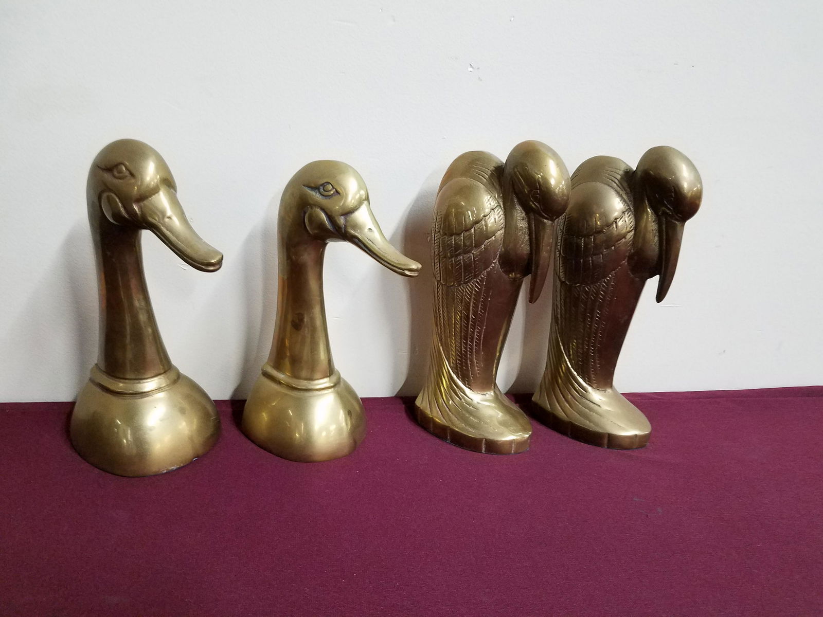 2 Pairs of Brass Bird Bookends (1 of 3)