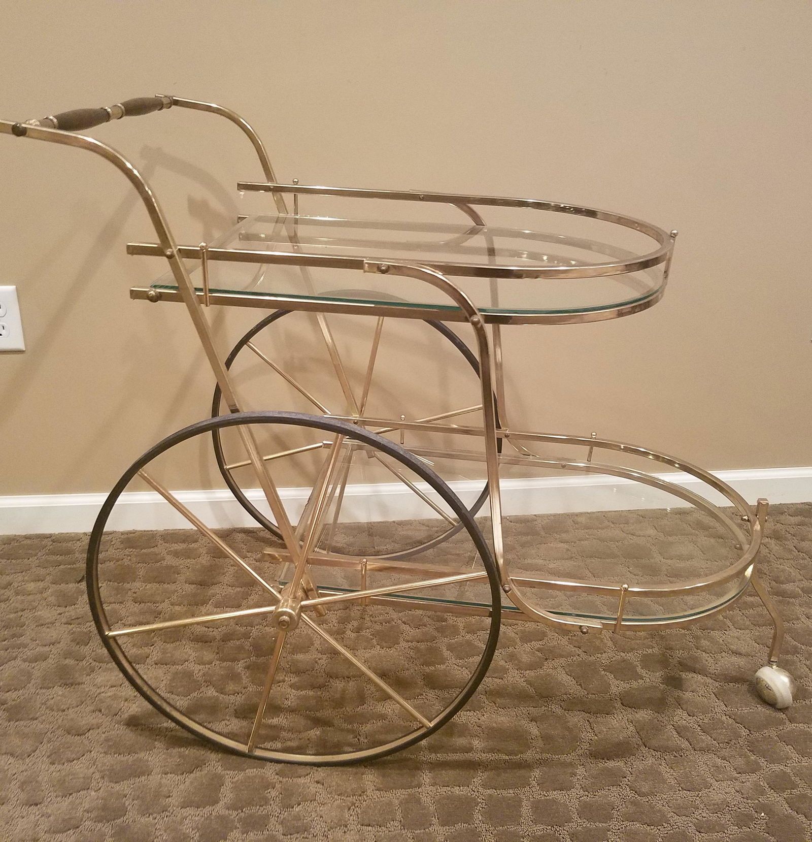 Brass and Glass Tea Cart (1 of 1)