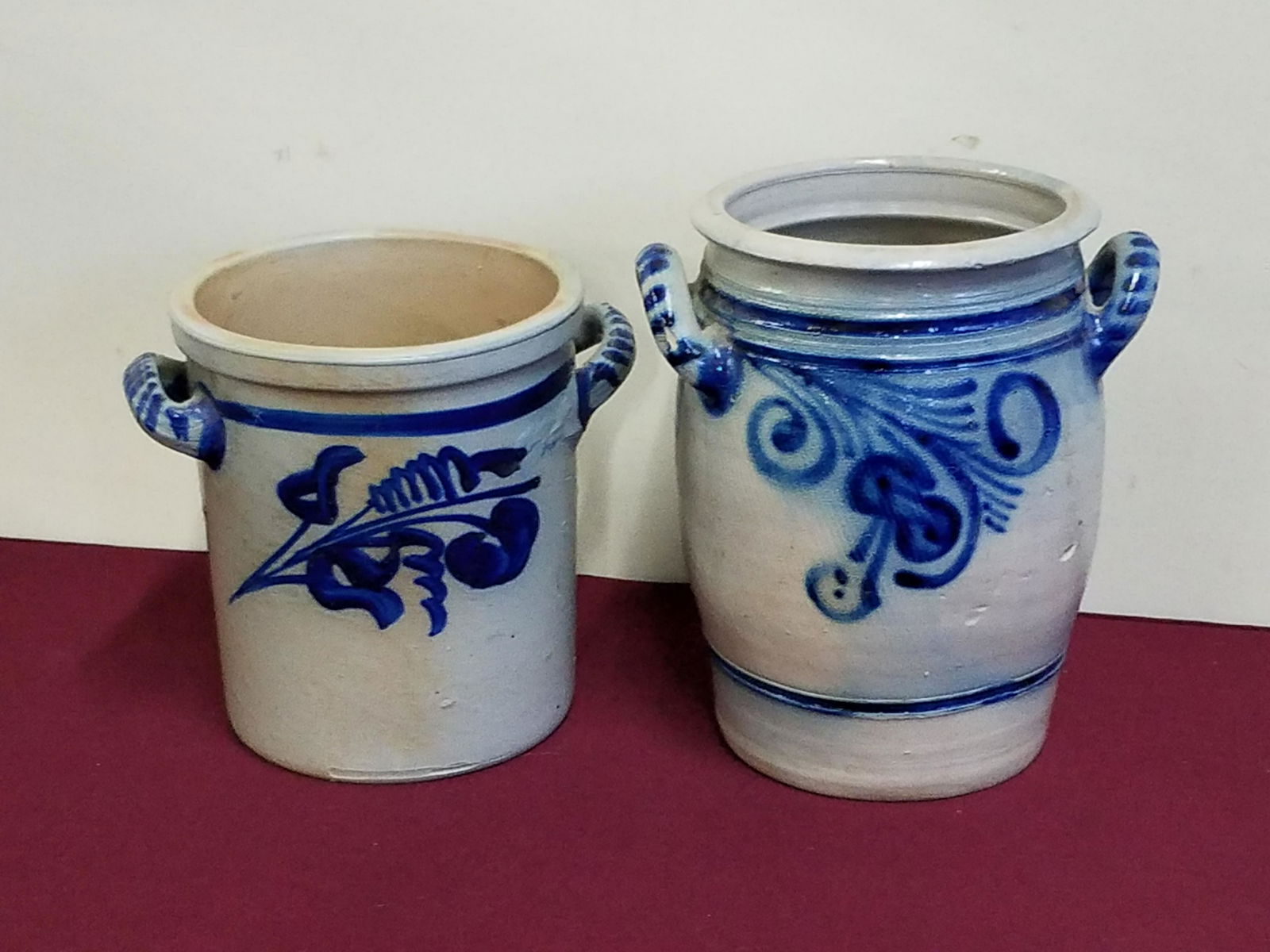 2 Cobalt Painted Stoneware Crocks (1 of 3)