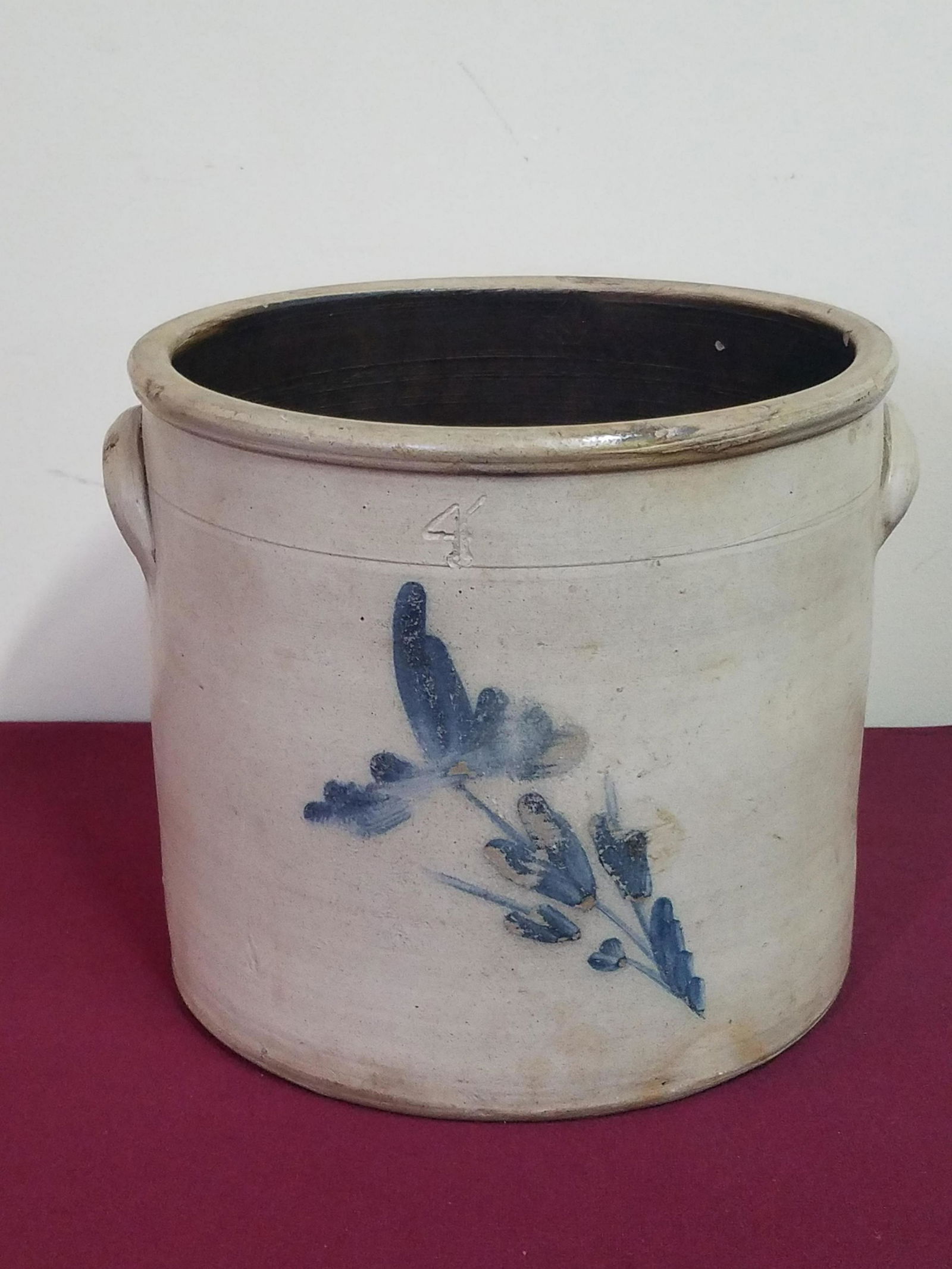 4 Gallon Cobalt Decorated Crock (1 of 4)