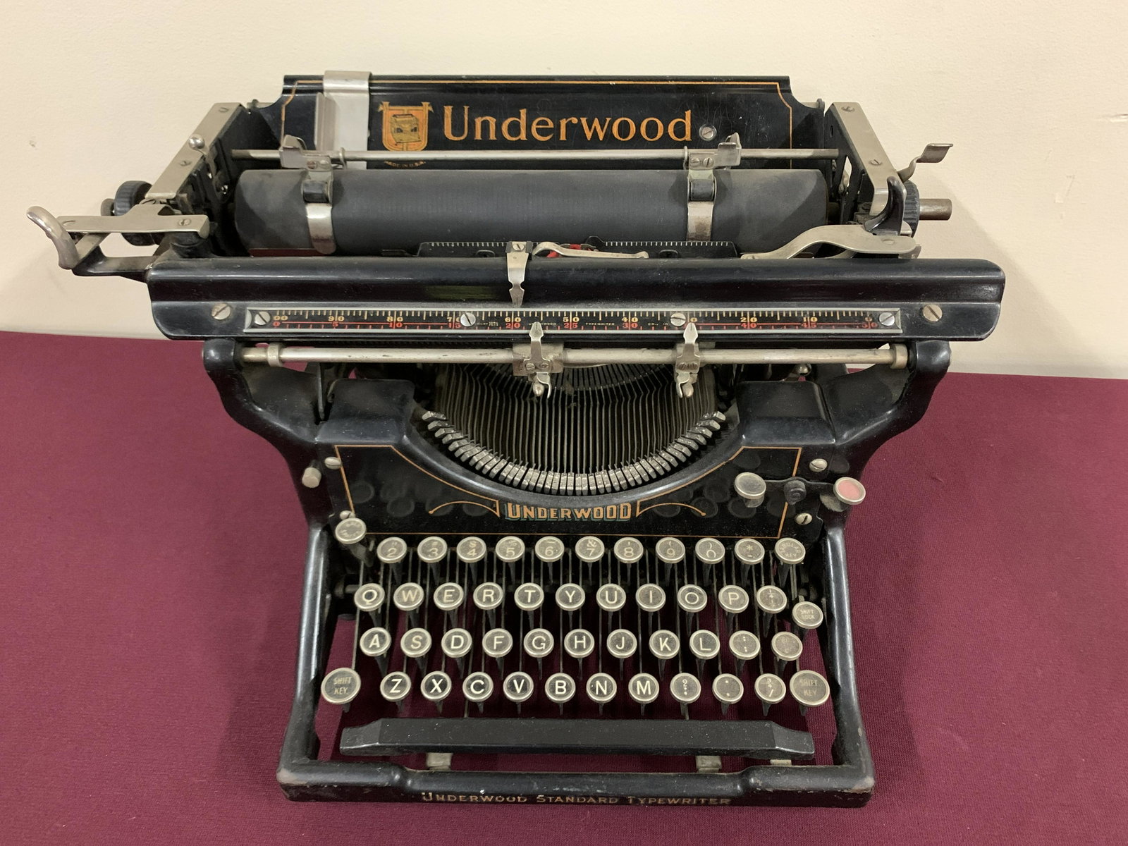 Underwood Typewriter: Copyright 1896-1923. 18 wide x 9-1/4 high.