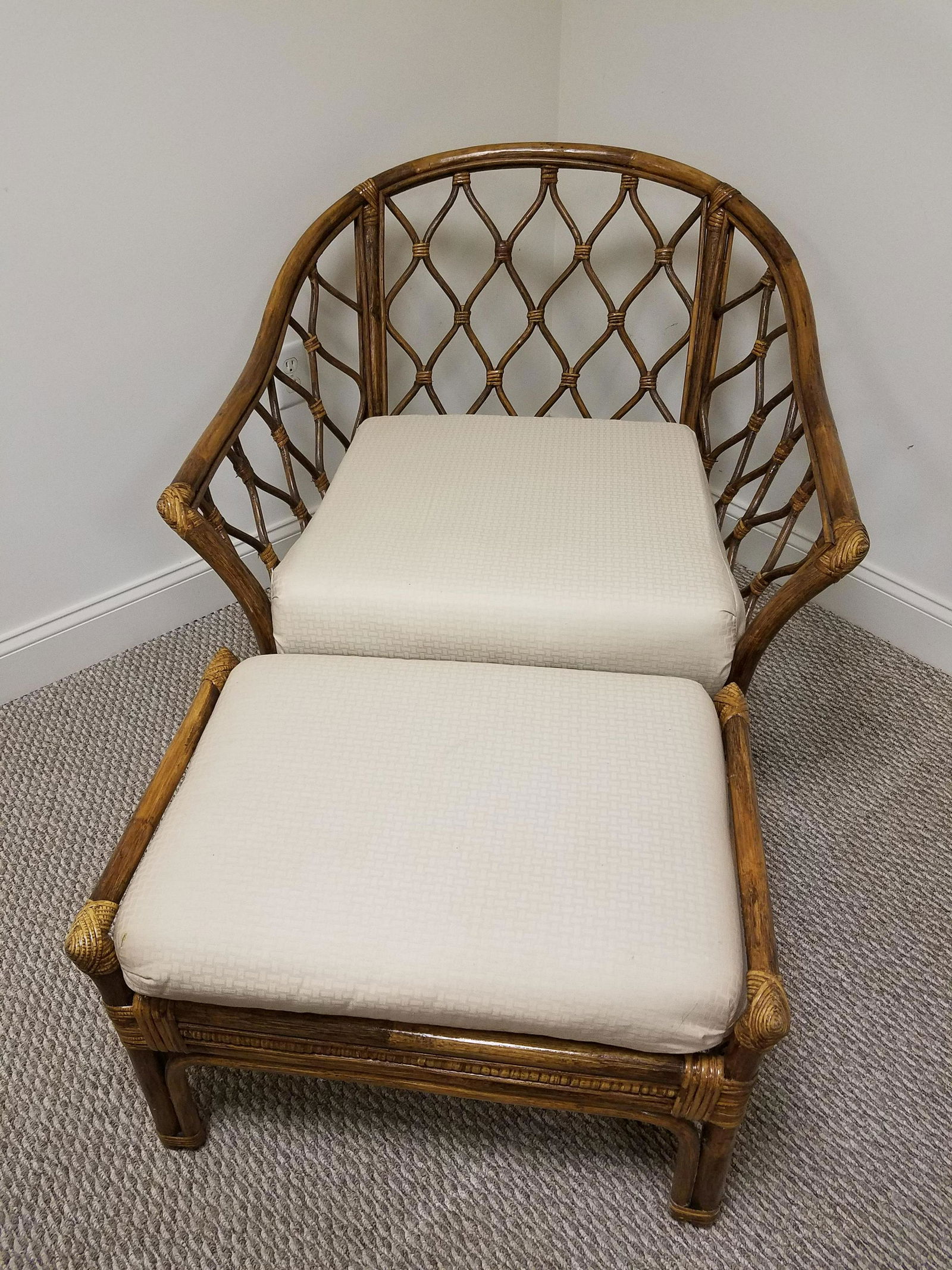 Rattan Chair and Ottoman (1 of 1)