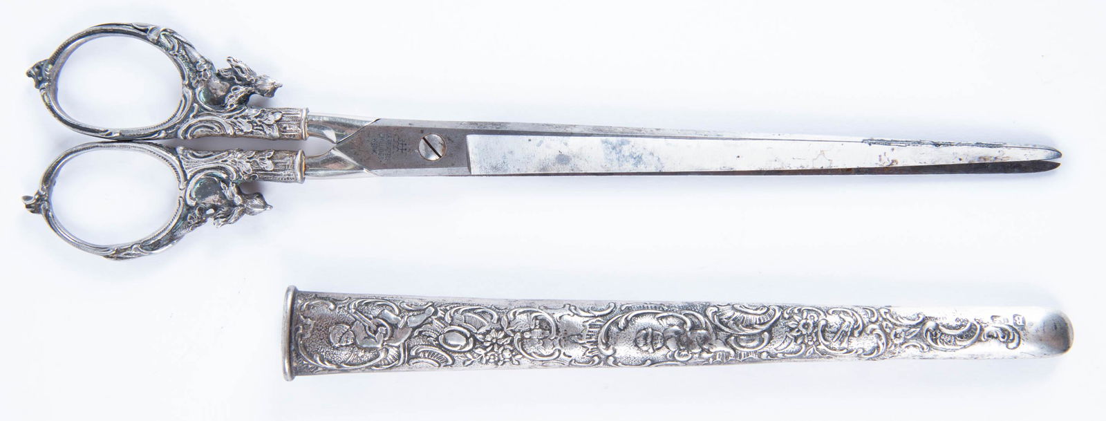 Pair of German 800 Silver & J.A Henckels Scissors (1 of 7)