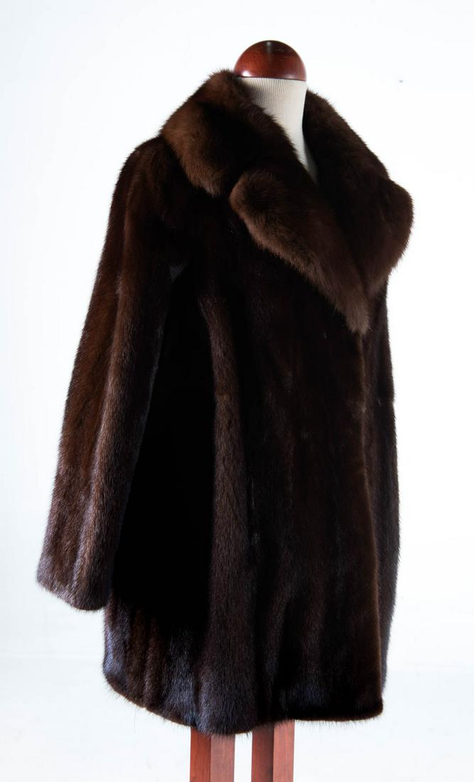 Pollack Mink Fur Coat with Ear Muffs (1 of 6)