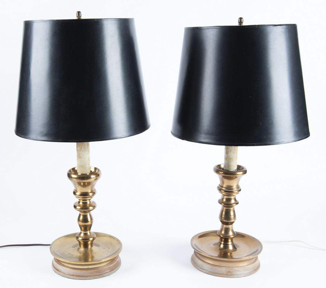 Pair Brass Table Lamps (1 of 3)