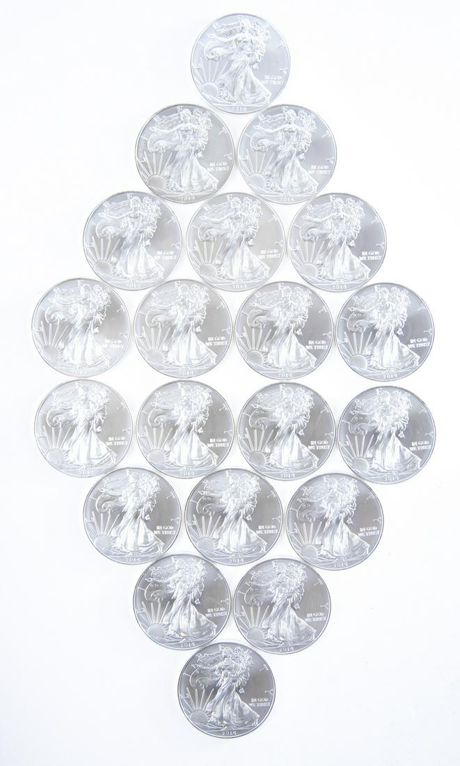 20 2014 Unc Silver Eagles (1 of 2)