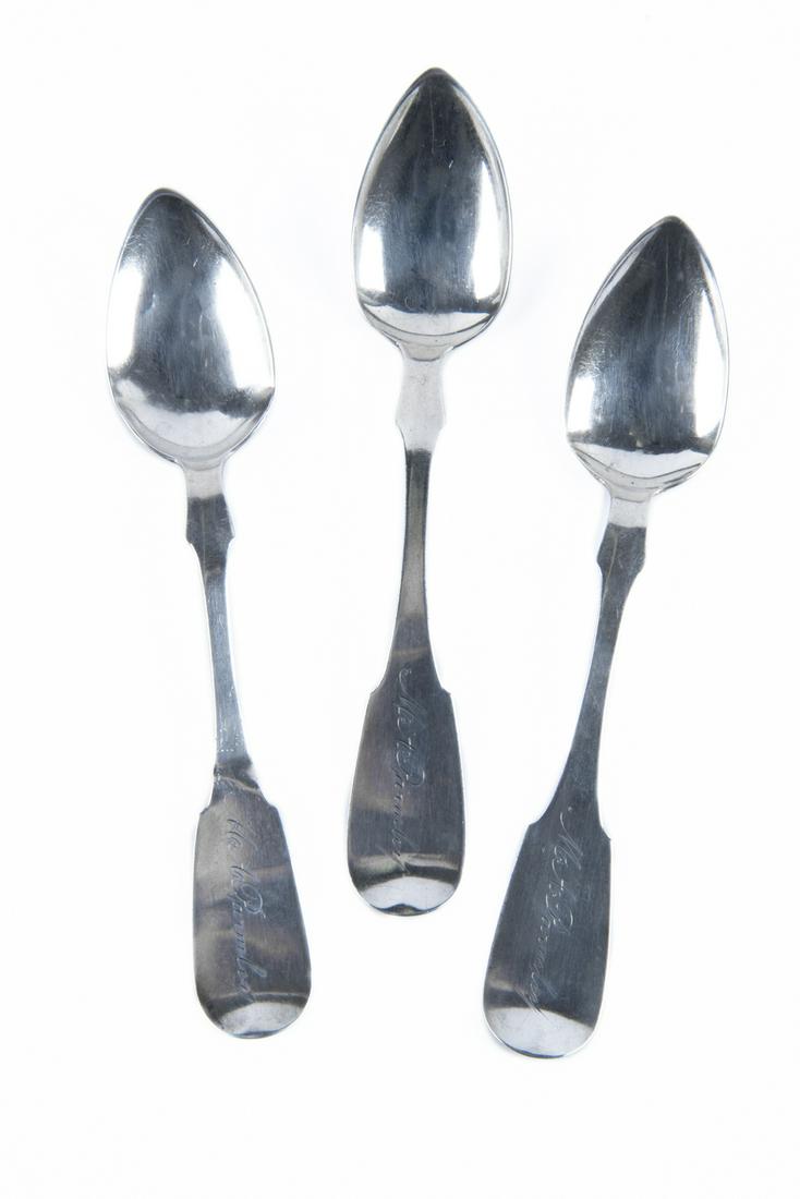 3 Butler and M'Carty Coin Silver Teaspoons (1 of 2)