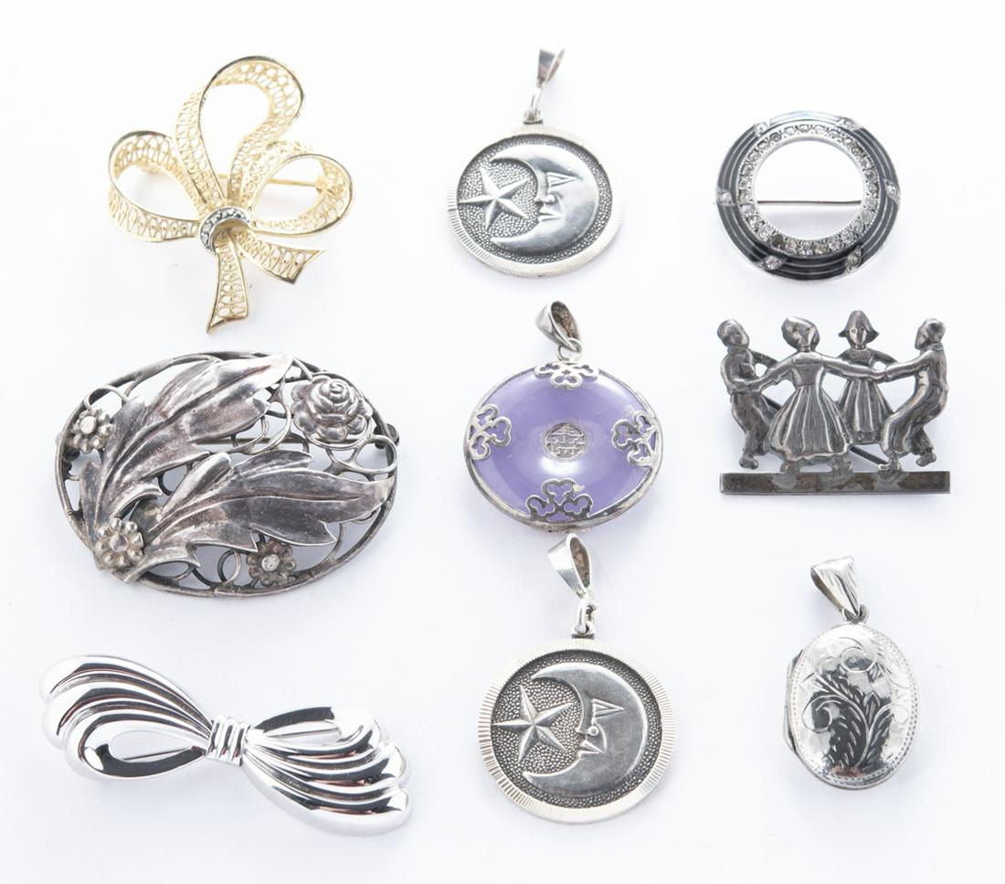 9 Pcs Silver Jewelry incl Sterling (1 of 1)