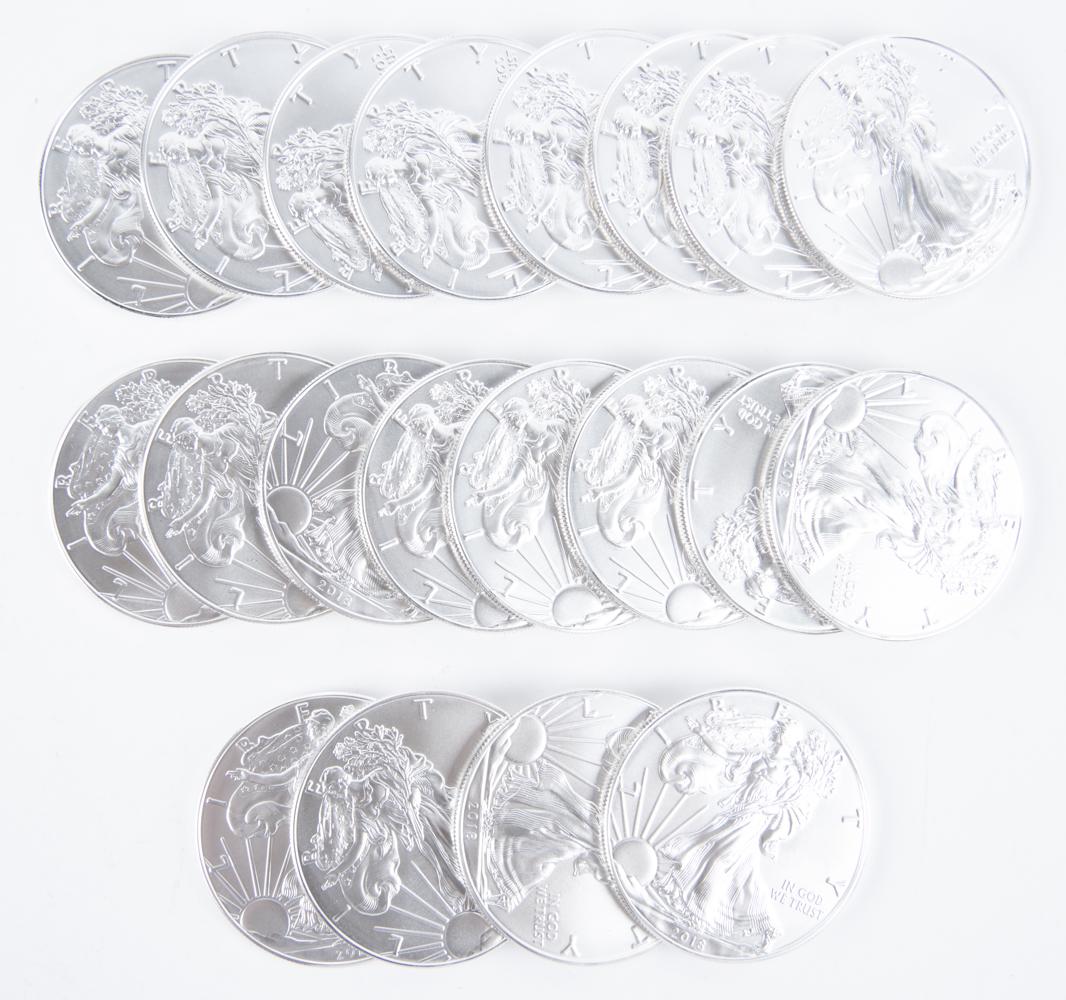 20 2018 Unc Silver Eagles (1 of 2)