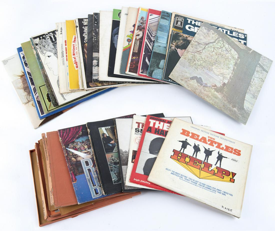 29 Beatles and John Lennon Albums: DESCRIPTION: Twenty-nine Beatles and John Lennon albums. Includes The Concert for Bangladesh, Help, The White Album, Sgt. pepper's Lonely Hearts Club Band, 1962-1966,Plastic ono Band, Yesterday and To
