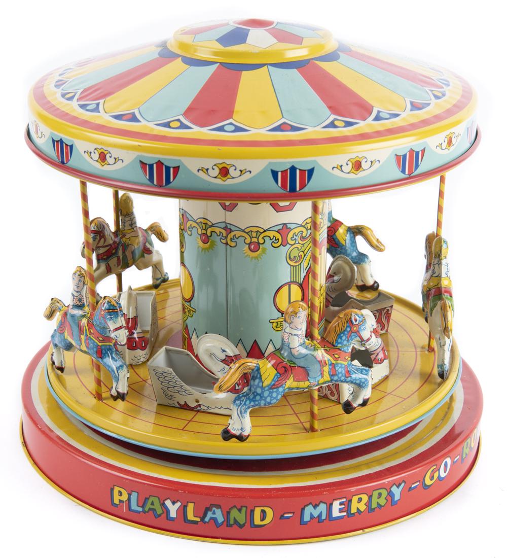 Chein Playland Merry-Go-Round Wind-Up Toy in OB (1 of 5)