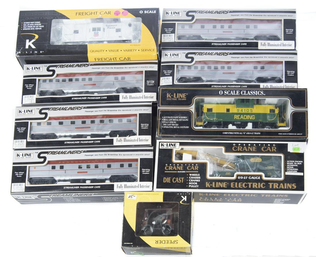 9 K-Line O Gauge Rolling Stock in OBs (1 of 2)