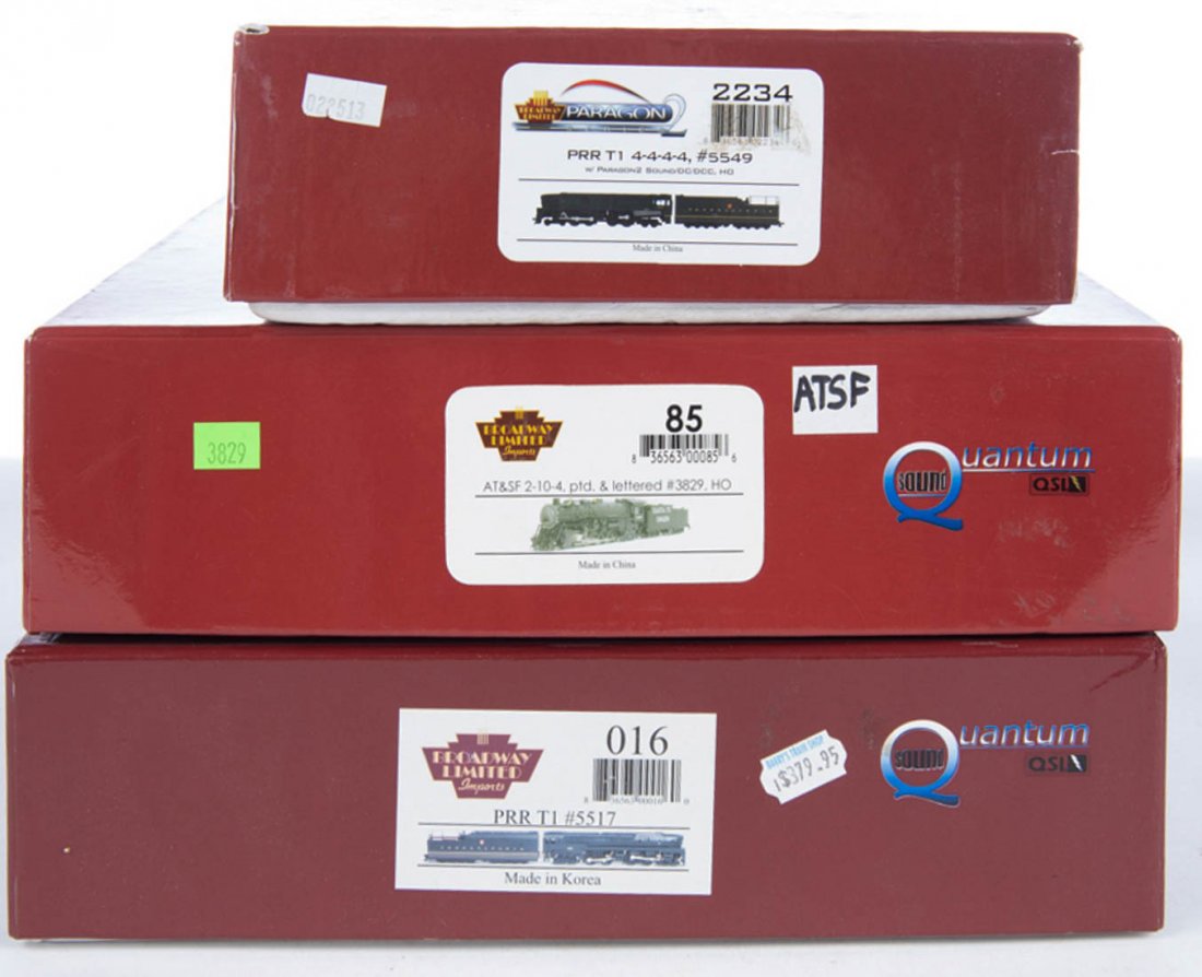 3 HO Broadway Ltd Steam Locos incl PRR & Santa Fe (1 of 2)