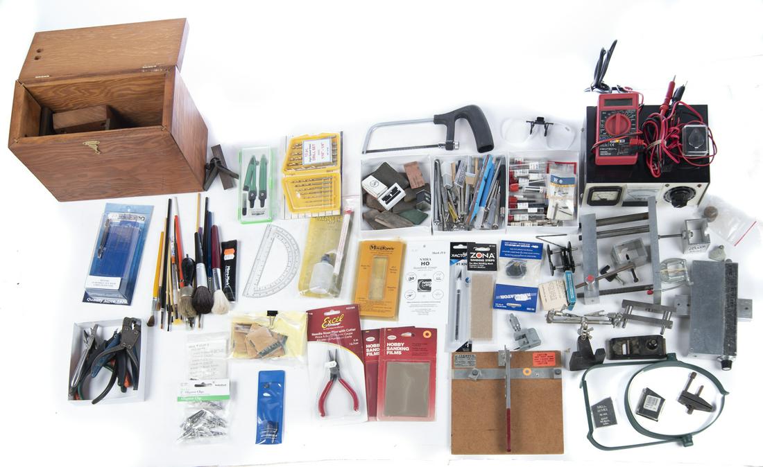 50+ Work Bench Tools, HO & N Scale Equip, Etc (1 of 2)