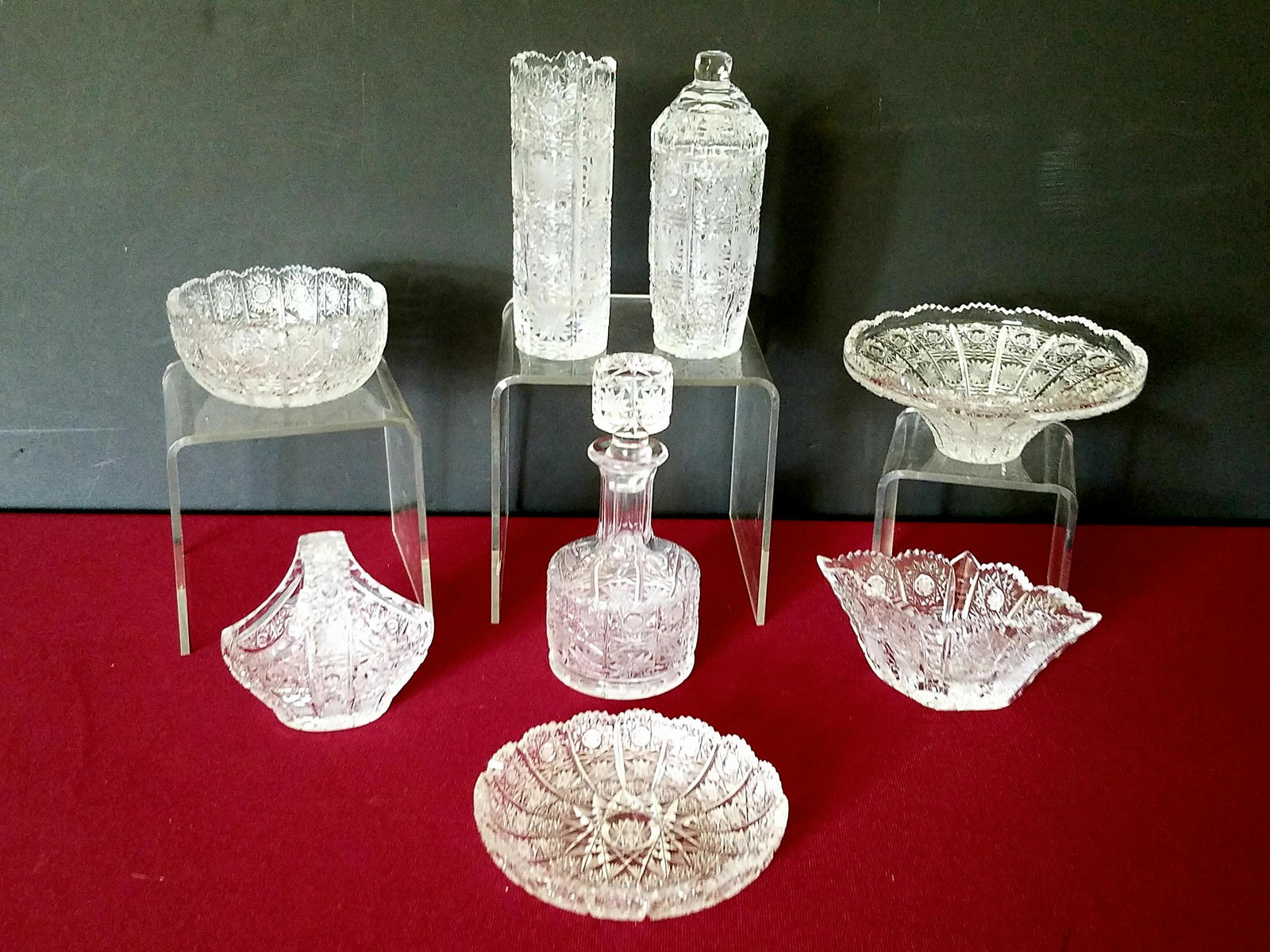 8 Pcs Cut Glass incl. Martini Shaker (1 of 2)