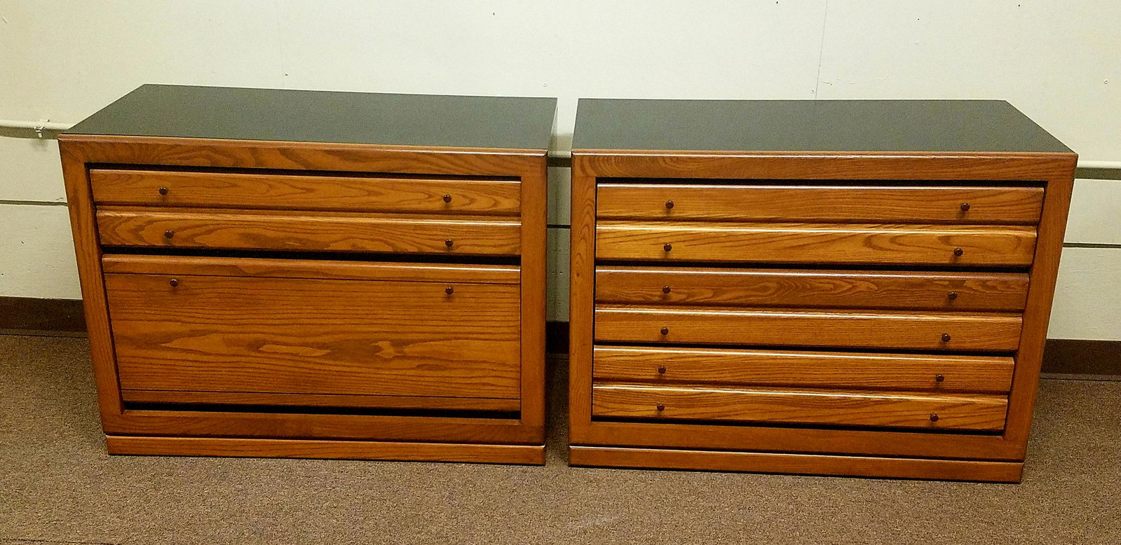 Lea Furniture Dresser and Cabinet: Both 36" wide x 18" deep x 27" high.