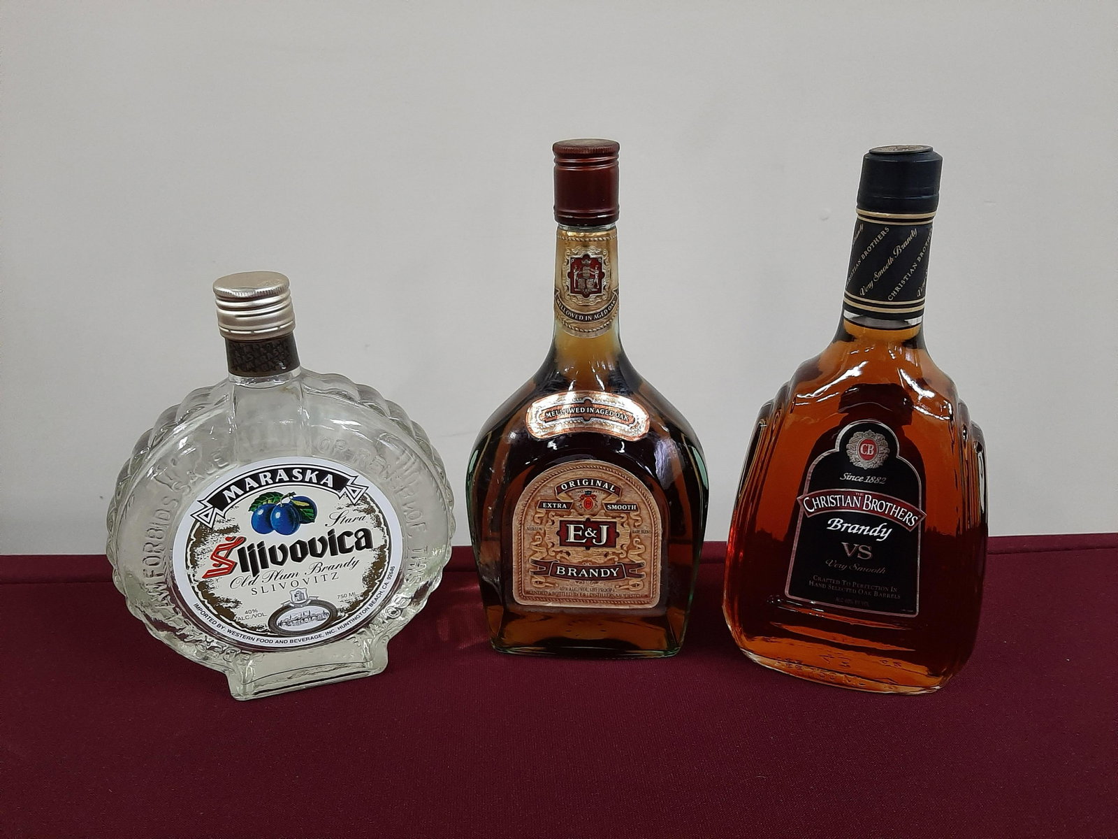 3 Bottles Estate Brandy: All factory sealed and unopened. Cannot be shipped.