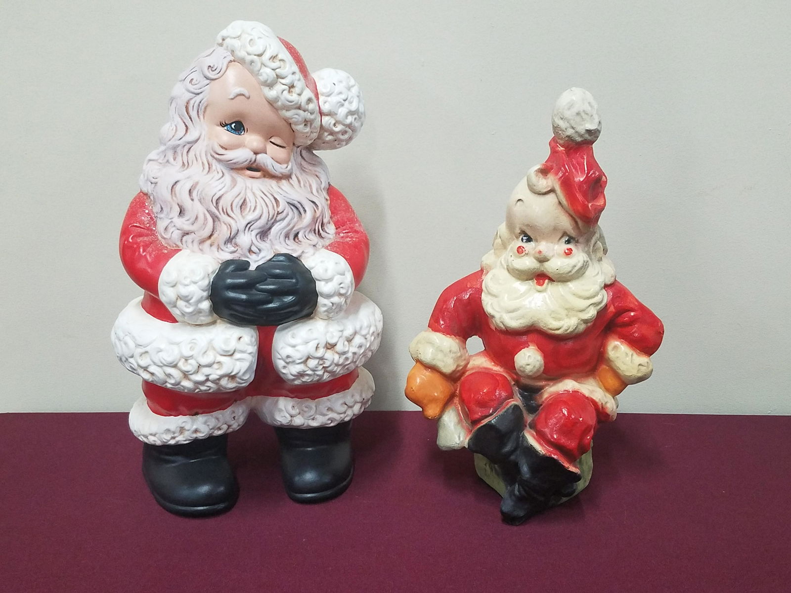 Ceramic and Chalk Santa Figurines (1 of 2)