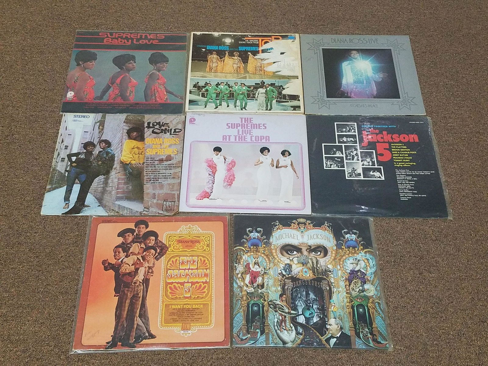 8 Supremes and Jackson 5 Record Albums (1 of 1)