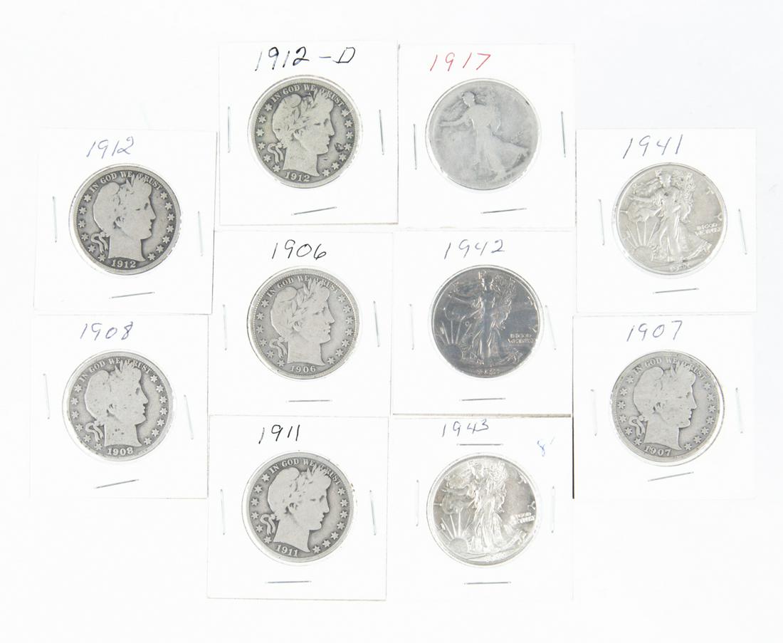 10 US Silver Half Dollars (1 of 2)