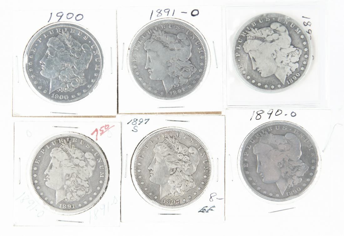 6 Morgan Silver Dollars (1 of 2)