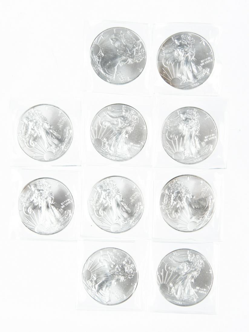 10 2011 Unc American Silver Eagles (1 of 2)
