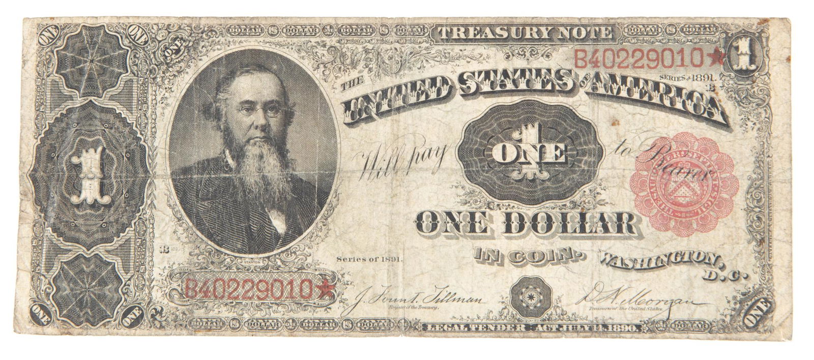 1891 $1 Treasury Note (1 of 2)