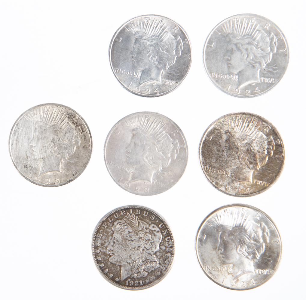 7 US Silver Dollars (1 of 2)